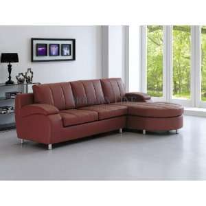  Contemporary Brown Leather Sectional Sofa