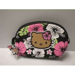  Hello Kitty Black Cosmetic Pouch Hawaiin Flowers Toys 