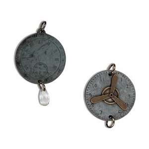  7 Gypsies Clock Face Charms 2/Pkg Aviation; 3 Items/Order 