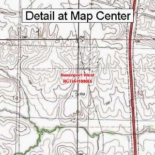   Topographic Quadrangle Map   Davenport West, Iowa (Folded/Waterproof