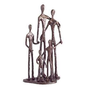  Family of Five Cast Bronze Sculpture Electronics