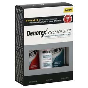 Denorex Complete Dandruff Treatment System 3 Piece Kit Shampoo 