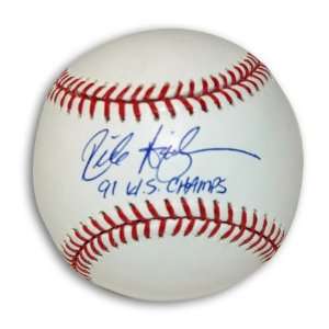  Rick Aguilera MLB Baseball Inscribed 91 WS Champs Sports 