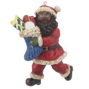  Ethnic Santa with Stocking Christmas Ornament