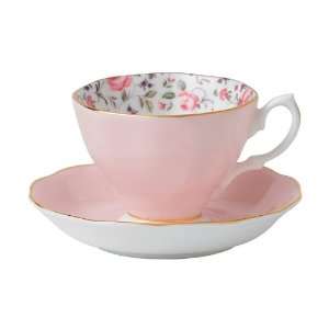  Royal Albert Rose Confetti Vintage Formal Teacup & Saucer 