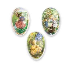 decoupage bunny family eggs (set of 12)  Grocery & Gourmet 