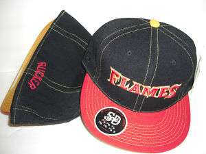 NEW HAT CAP FITTED FLAMES RUCKER SIZE 7 1/4  