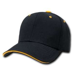  DECKY BLACK/GOLD Polyester Sandwich Bill Caps Everything 