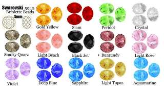 100pcs Color Optional Swarovski Crystal 5040 4mm beads  