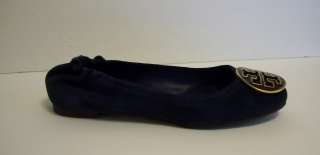 Tory Burch Reva Royal Navy Suede Ballet Flat Shoe New 5  