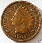 KEY DATE 1909 S Indian Cent, Very Fine VF ,Nice Details