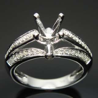 ROUND 6mm SOLID 14k WHITE GOLD DIAMOND SEMI MOUNT ENGAGEMENT RINGS 