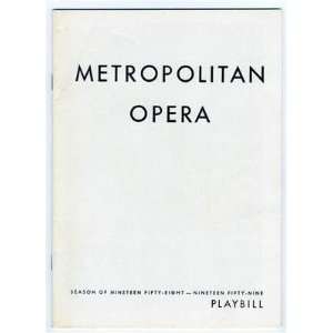 Metropolitan Opera Program Leonie Rysanek Debut Performance 1959 