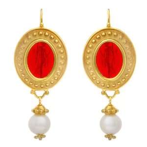  Tagliamonte   14k Yellow Gold Red Venetian Cameo and 