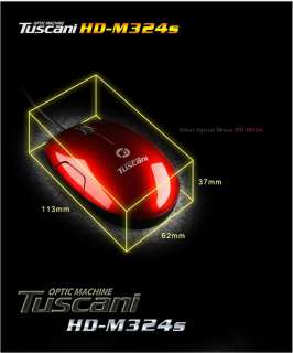 NEW TUSCANI Silent optical Mouse HD M324s Mice Deep Red Color  