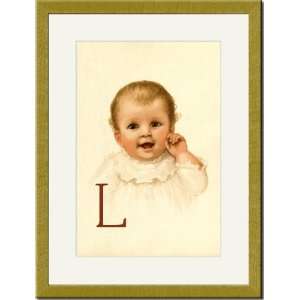    Gold Framed/Matted Print 17x23, Baby Face L
