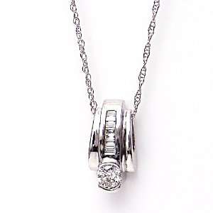  0.3 Carat 14KWG Diamond Pendant with 16in. chain 