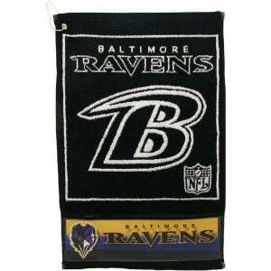  Baltimore Ravens Black Woven Jacquard Golf Towel Sports 