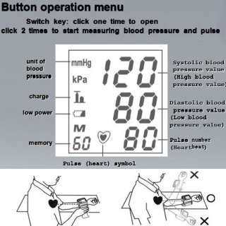 LCD Wrist Band Cuff Blood Pressure Heart Rate Monitor S  