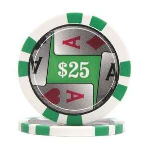    11.5g 4 Aces Poker Chips w/Denominations