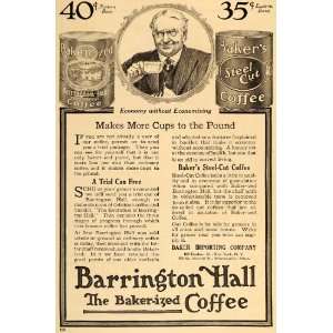 1913 Vintage Ad Barrington Hall Antique Cut Coffee Can 