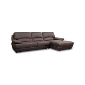 Baxton Studio Euclid Leather Modern Sectional Sofa, Brown  