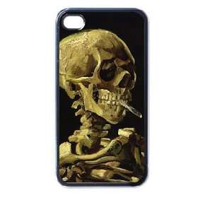  skull by van gogh iphone case for iphone 4 and 4s black 