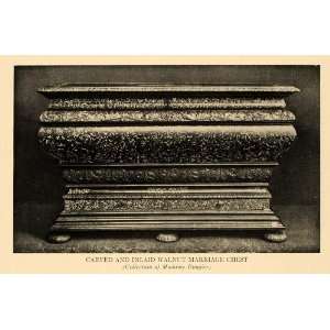   Ad Flanders Carved Walnut Marriage Chest Rougier   Original Print Ad