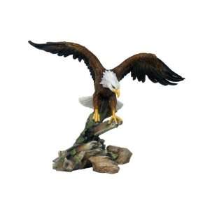   Landing American Eagle Brown White Gold Green Figurine