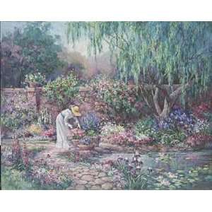 Barbara Mock 48W by 36H  Her Garden CANVAS Edge #6 1 1/4 L&R 