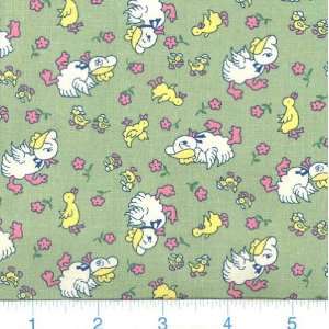   Ducks Green Fabric By The Yard judie_rothermel Arts, Crafts & Sewing