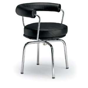  Designer Modern LC7 Swivel Armchair in Black Leather