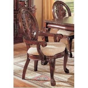  Set of 2 Dining Arm Chairs with Ball & Claw Design Legs 