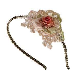 com Beautiful Michal Negrin Lace Tiara Embellished with Large Fabric 