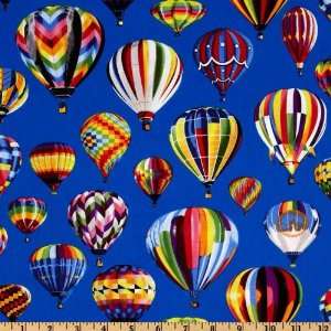  44 Wide Hot Air Balloons Aloft Royal Blue Fabric By The 