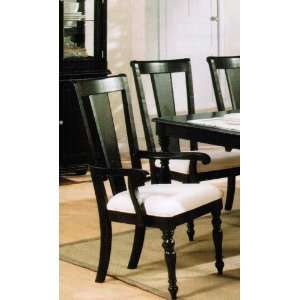   Arm Chairs with Decorative Turned Legs Black Finish
