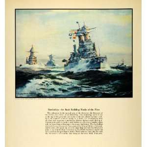  1938 Print Battleship Ship Ocean Marine Fleet Destroyer 