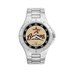 Houston Astros Mens Pro Ii Sterling Silver Bracelet Watch  