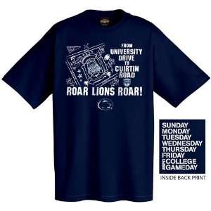 ESPN College Gameday Penn State Nittany Lions Navy Blue Gameday Map T 