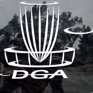 DGA stylized Disc Golf basket logo Vinyl Cut sticker  