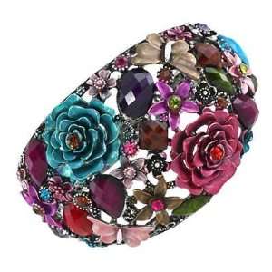   Wide Bangle Bracelet Elegant Trendy Floral Fashion Jewelry Jewelry
