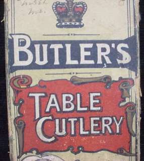 Antique BUTLERS TABLE CUTLERY Dessert Knives Box Only  
