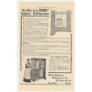  1905 White Enamel Bohn Syphon Refrigerator Print Ad