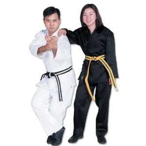  Karate Uniform Medium Weight White/Black Poly cotton 