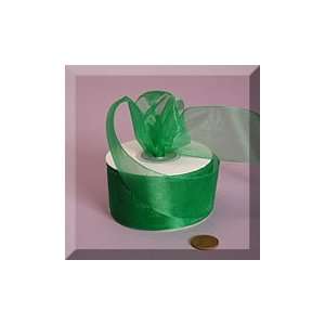  1ea   1 1/2 X 25yd Emerald Shimmer Sheer Organza Ribbon 