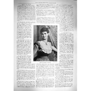  1894 ANTIQUE PORTRAIT DUCHESS LEINSTER BEAUTIFUL LADY 