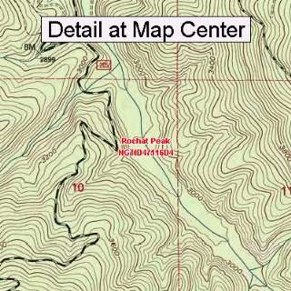 USGS Topographic Quadrangle Map   Rochat Peak, Idaho (Folded 