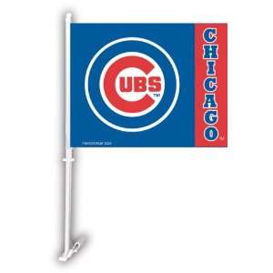   Chicago Cubs CAR FLAG w/Wall Brackett Set of 2 Patio, Lawn & Garden