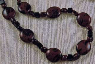 MAHOGANY OBSIDIAN & ONYX MENS UNISEX MAGNETIC CLASP NECKLACE The 