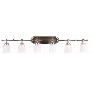  Portfolio 30414 6 Light Folding Vanity Bar, 51 in, Brushed 